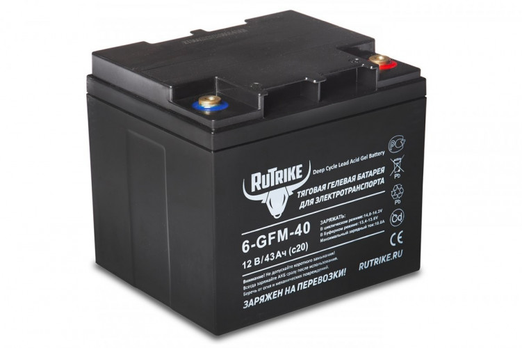 Тяговый гелевый аккумулятор RuTrike 6-GFM-40A (12V43A/H C20) в Волгограде