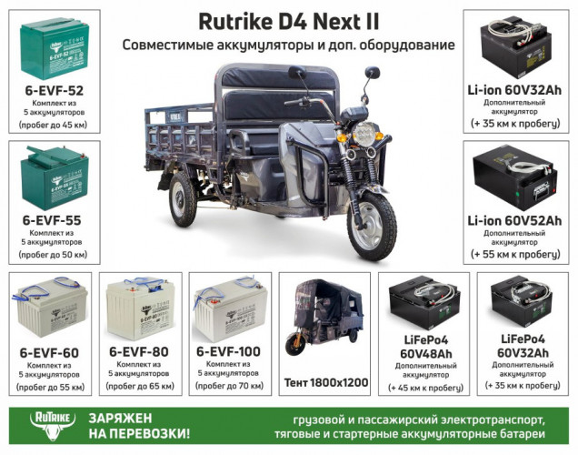 Грузовой электрический трицикл RuTrike D4 NEXT II в Волгограде
