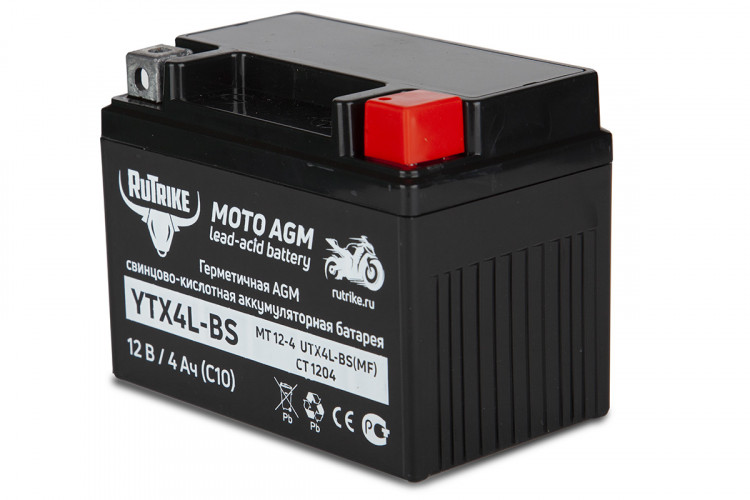 Аккумулятор стартерный для мототехники Rutrike YTX4L-BS (12V/4Ah) в Волгограде