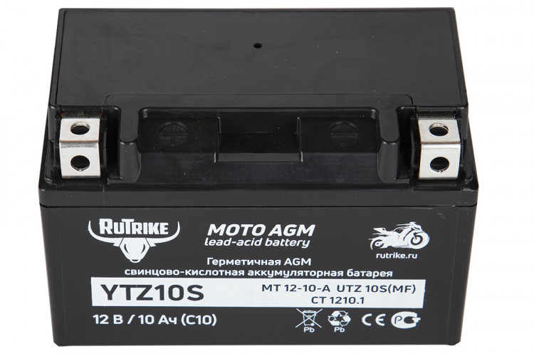 Аккумулятор стартерный для мототехники Rutrike YTZ10S (12V/10Ah) в Волгограде