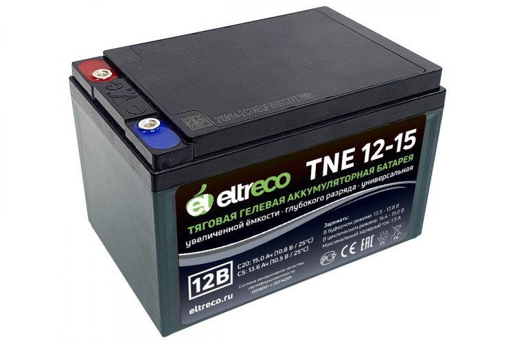 Тяговый аккумулятор Eltreco TNE12-15 (12V12A/H C3) болт в Волгограде