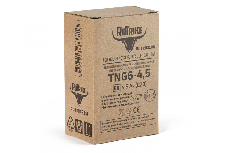 Тяговый гелевый аккумулятор RuTrike TNG 6-4,5 (6V4,5A/H C20) в Волгограде
