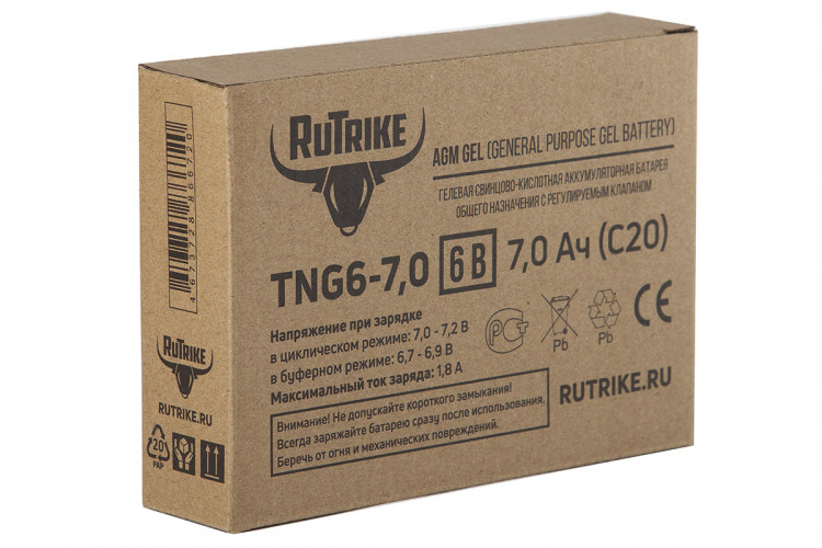 Тяговый гелевый аккумулятор RuTrike TNG 6-7.0 (6V7.0 A/H C20) в Волгограде