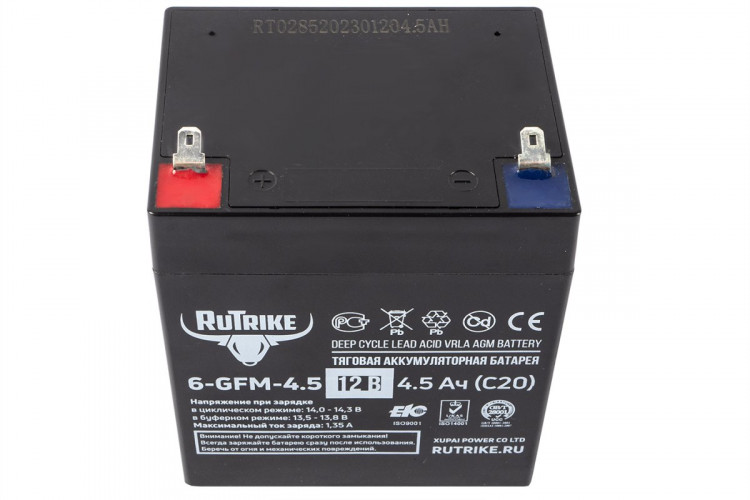 Тяговый гелевый аккумулятор RuTrike 6-GFM-4.5 (12V4.5A/H C20) в Волгограде