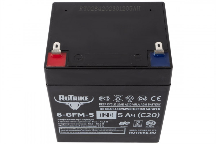 Тяговый гелевый аккумулятор RuTrike 6-GFM-5 (12V5A/H C20) в Волгограде