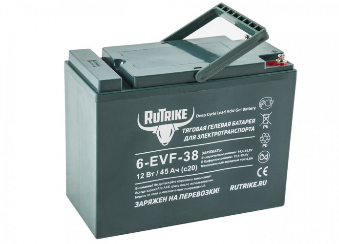 Тяговый гелевый аккумулятор RuTrike 6-EVF-38 (12V38A/H C3) в Волгограде
