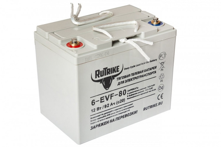 Тяговый гелевый аккумулятор RuTrike 6-EVF-80A (12V80A/H C3) в Волгограде