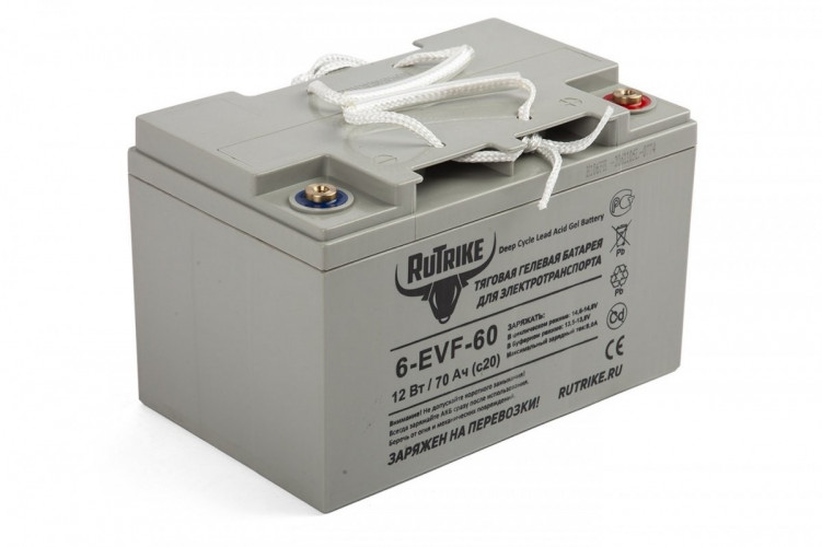 Тяговый гелевый аккумулятор RuTrike 6-EVF-60A (12V60A/H C3) в Волгограде